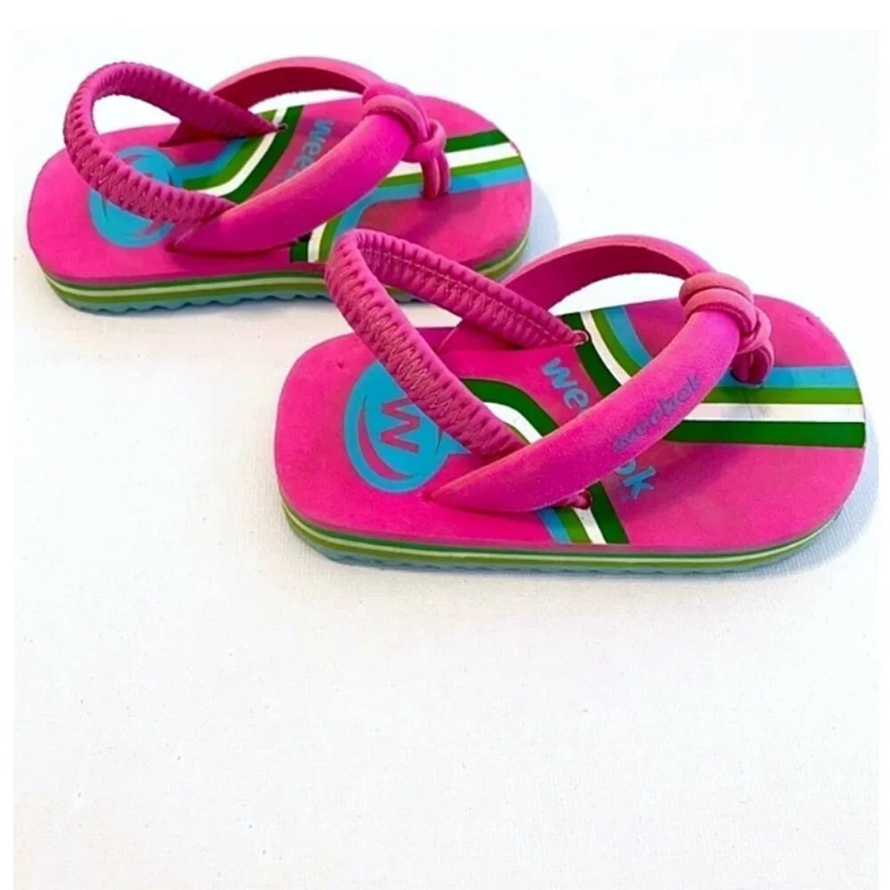 Weebok by Reebok Cute Comfy Baby Girl Flip Flops Lightweight Summer Sandals Pink